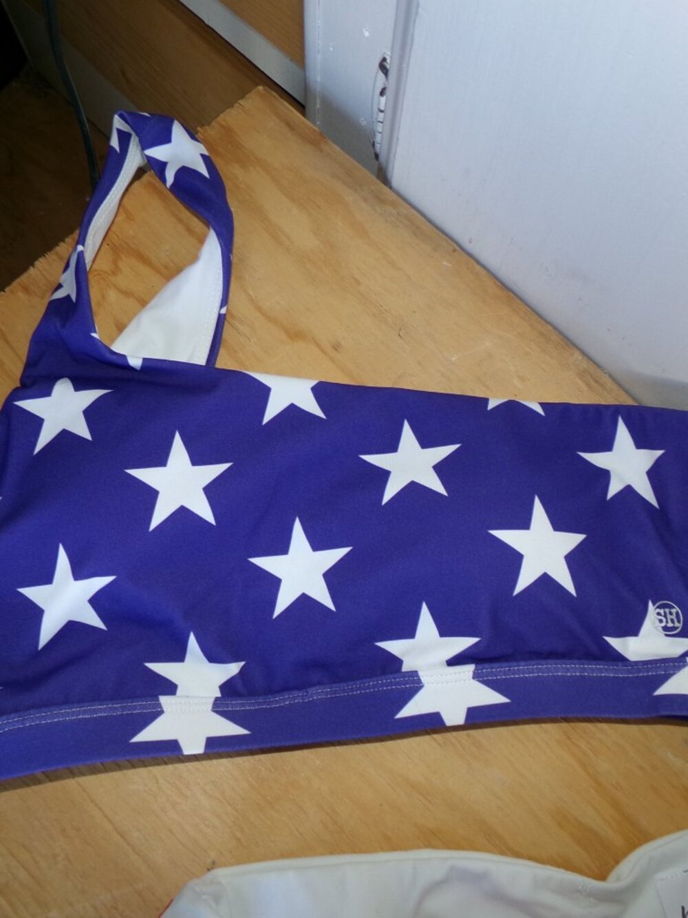 Salty Honey 1-Shoulder Thong Patriotic Bikini Sz M - Picture 3 of 10